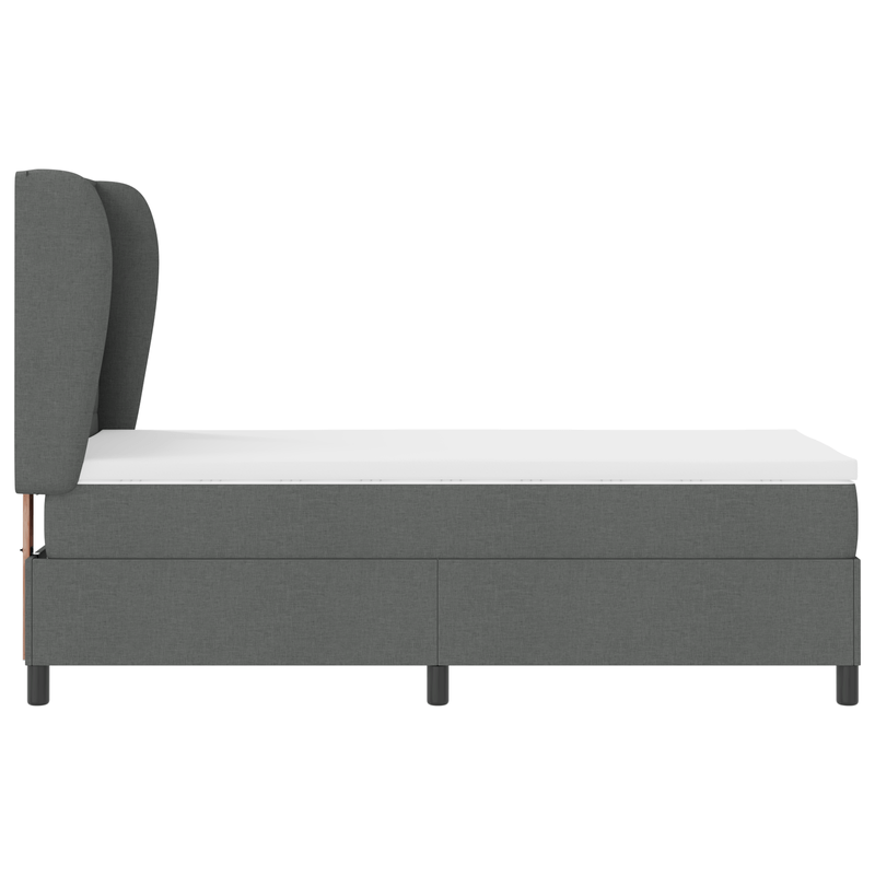 Casa si Gradina - Mobilier - Paturi si accesorii - Paturi - Pat box spring cu saltea, gri inchis, 90x190 cm, textil - Infinity.ro