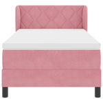 Casa si Gradina - Mobilier - Paturi si accesorii - Paturi - Pat cu saltea cu arcuri Roz 100x200 cm Catifea - Infinity.ro