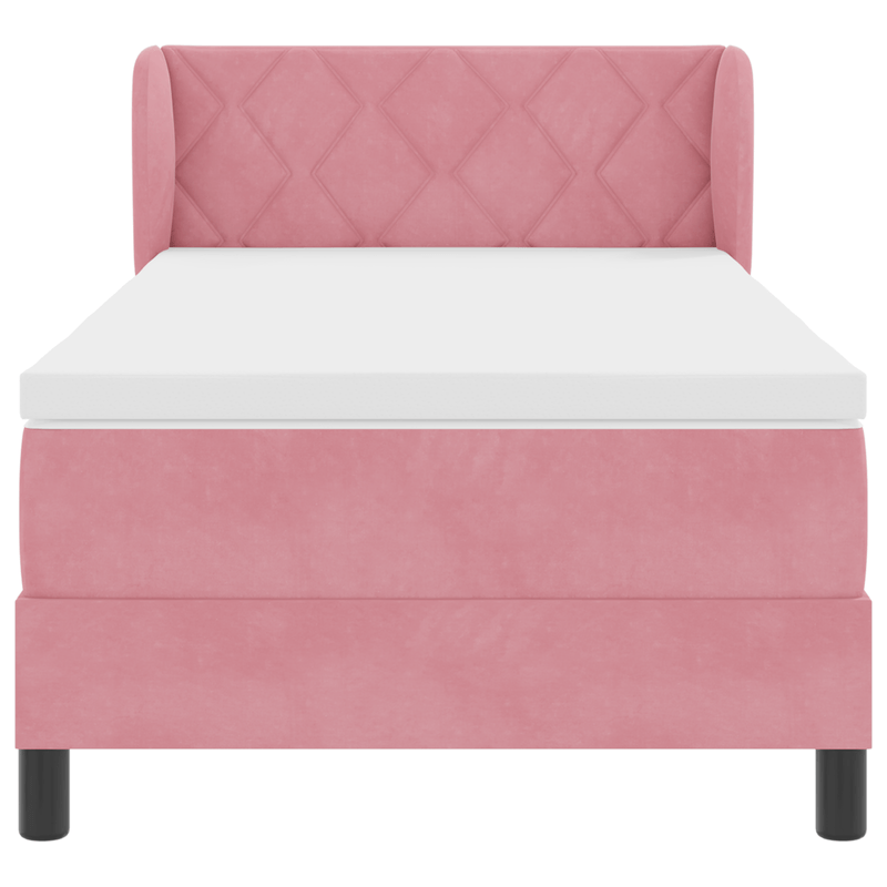 Casa si Gradina - Mobilier - Paturi si accesorii - Paturi - Pat cu saltea cu arcuri Roz 100x200 cm Catifea - Infinity.ro
