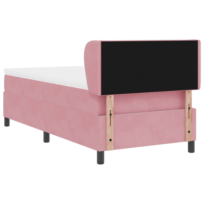 Casa si Gradina - Mobilier - Paturi si accesorii - Paturi - Pat cu saltea cu arcuri Roz 100x200 cm Catifea - Infinity.ro