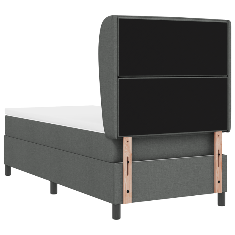 Casa si Gradina - Mobilier - Paturi si accesorii - Paturi - Pat box spring cu saltea, gri inchis, 90x190 cm, textil - Infinity.ro