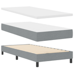 Casa si Gradina - Mobilier - Paturi si accesorii - Paturi - Pat Box Spring  cu saltea Gri deschis 90x190 cm Material textil - Infinity.ro