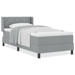 Casa si Gradina - Mobilier - Paturi si accesorii - Paturi - Pat Box Spring  cu saltea Gri deschis 90x190 cm Material textil - Infinity.ro
