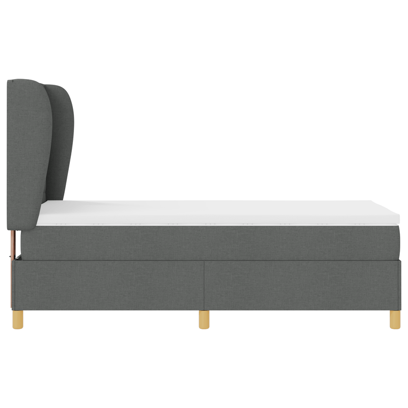 Casa si Gradina - Mobilier - Paturi si accesorii - Paturi - Pat box spring cu saltea, gri inchis, 100x200 cm, textil - Infinity.ro