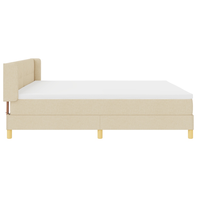 Casa si Gradina - Mobilier - Paturi si accesorii - Paturi - Pat cu arcuri  cu saltea crem 200x200 cm din tesatura - Infinity.ro