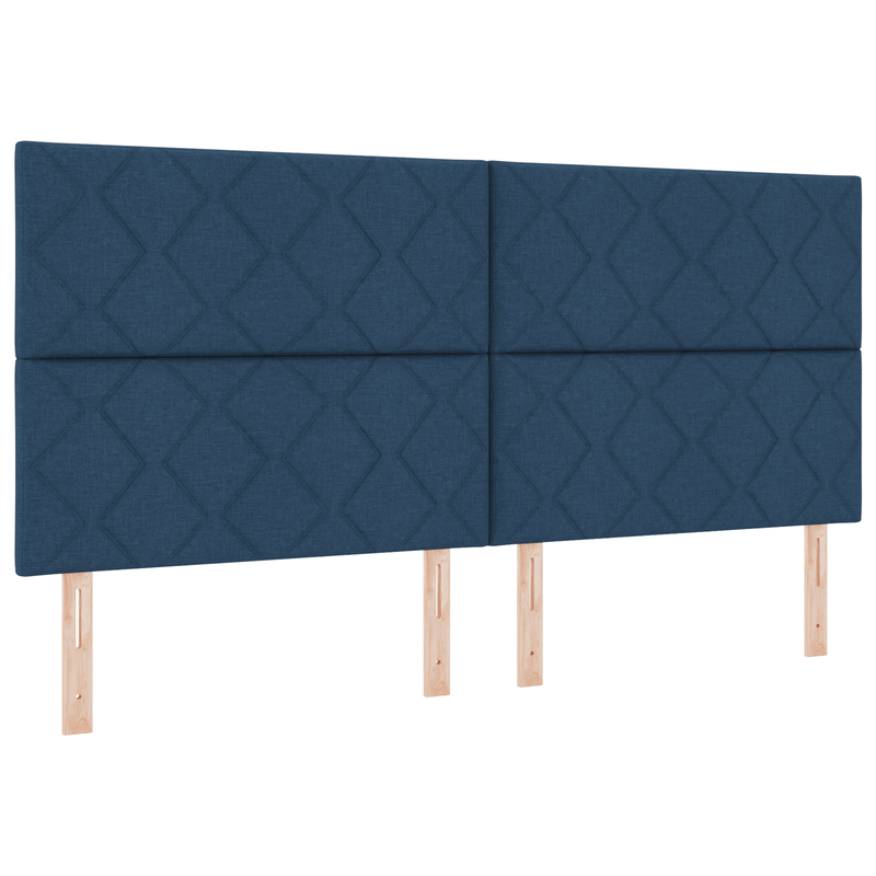 Casa si Gradina - Mobilier - Paturi si accesorii - Paturi - Pat box spring cu saltea, albastru, 200x200 cm, textil - Infinity.ro