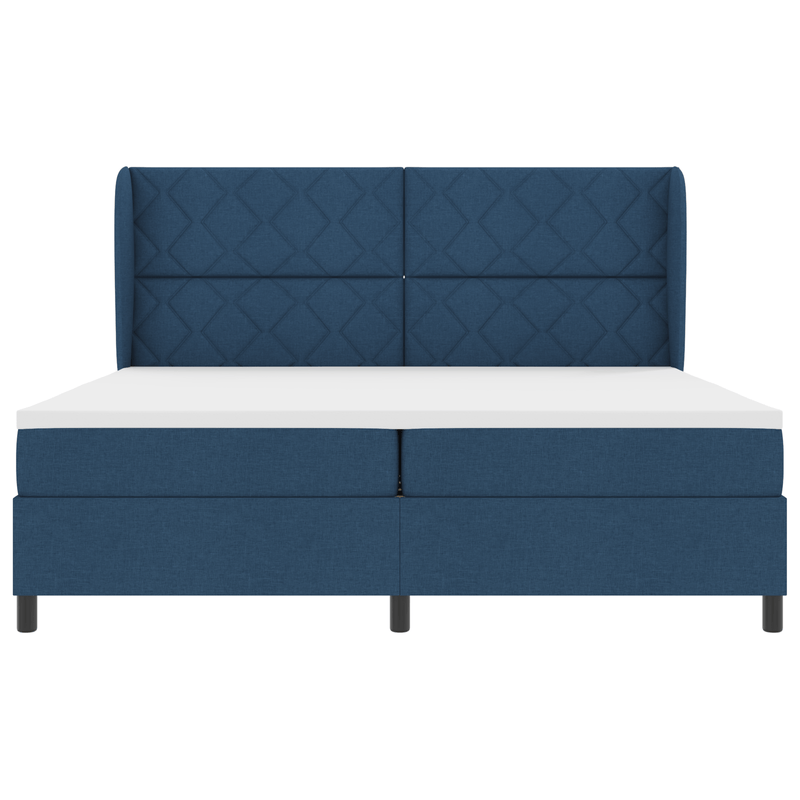Casa si Gradina - Mobilier - Paturi si accesorii - Paturi - Pat box spring cu saltea, albastru, 200x200 cm, textil - Infinity.ro