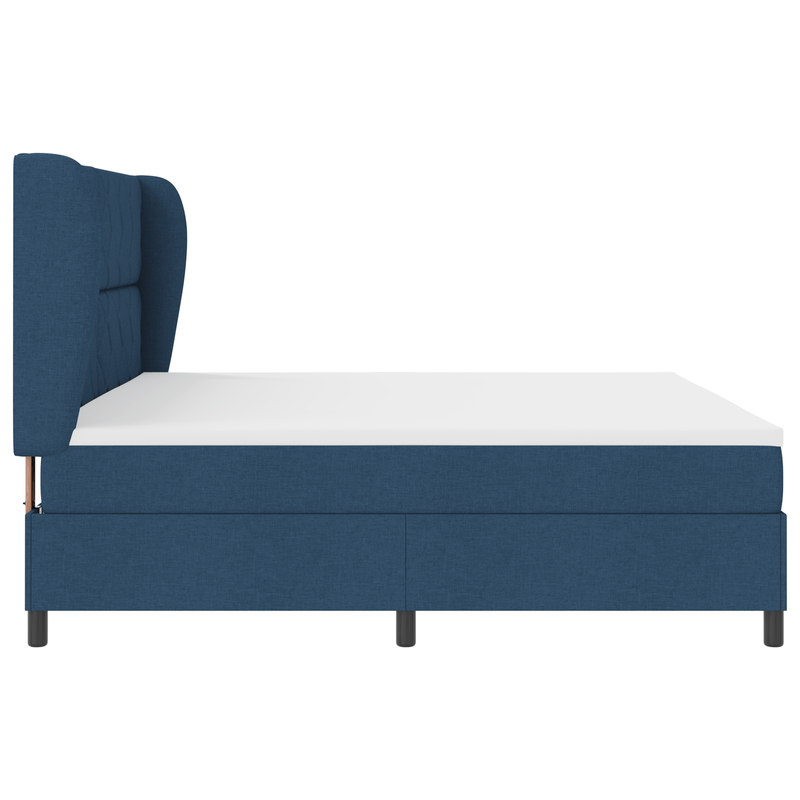 Casa si Gradina - Mobilier - Paturi si accesorii - Paturi - Pat box spring cu saltea, albastru, 200x200 cm, textil - Infinity.ro