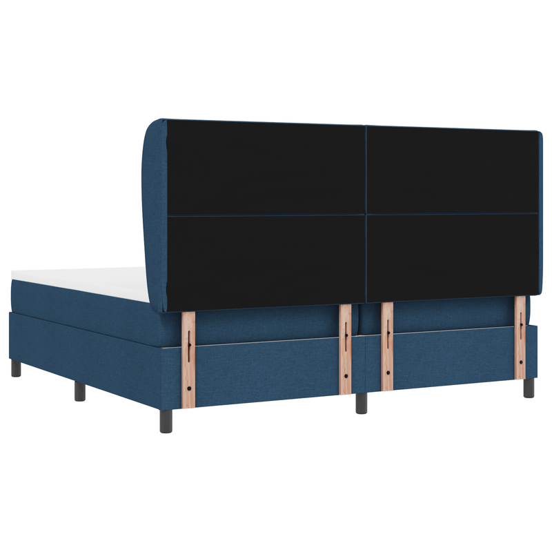 Casa si Gradina - Mobilier - Paturi si accesorii - Paturi - Pat box spring cu saltea, albastru, 200x200 cm, textil - Infinity.ro
