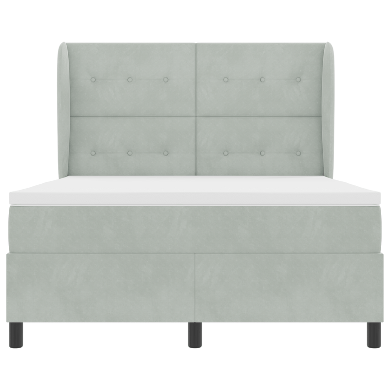 Casa si Gradina - Mobilier - Paturi si accesorii - Paturi - Pat cu arcuri si saltea gri deschis 160x200 cm din catifea - Infinity.ro