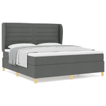 Casa si Gradina - Mobilier - Paturi si accesorii - Paturi - Pat box spring cu saltea, gri inchis, 180x200 cm, textil - Infinity.ro