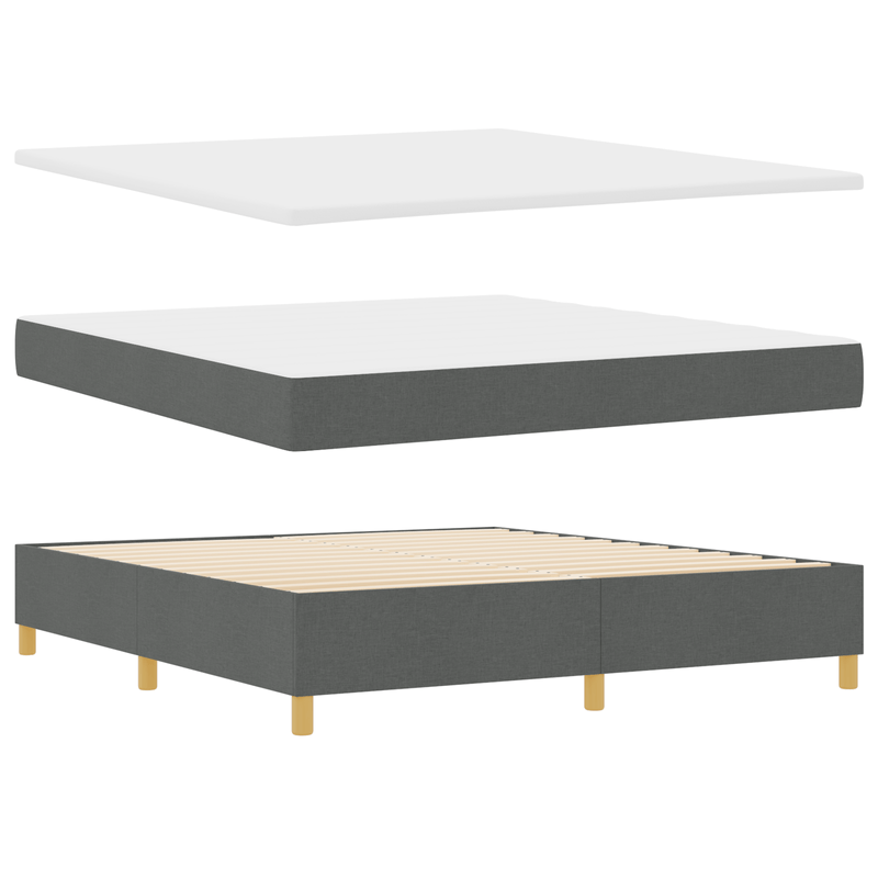 Casa si Gradina - Mobilier - Paturi si accesorii - Paturi - Pat box spring cu saltea, gri inchis, 180x200 cm, textil - Infinity.ro
