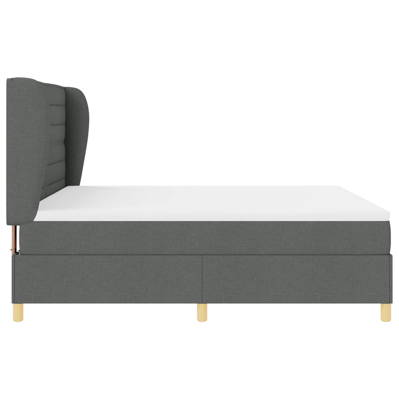 Casa si Gradina - Mobilier - Paturi si accesorii - Paturi - Pat box spring cu saltea, gri inchis, 180x200 cm, textil - Infinity.ro