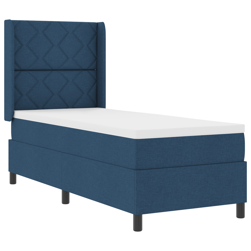 Casa si Gradina - Mobilier - Paturi si accesorii - Paturi - Pat box spring cu saltea, albastru, 80x200 cm, textil - Infinity.ro