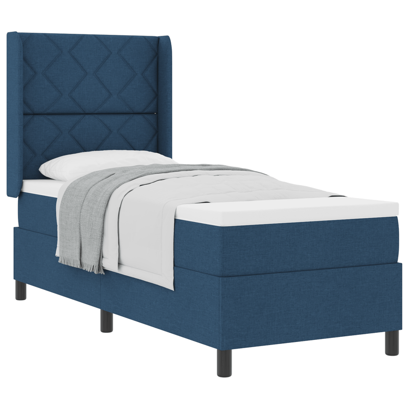 Casa si Gradina - Mobilier - Paturi si accesorii - Paturi - Pat box spring cu saltea, albastru, 80x200 cm, textil - Infinity.ro