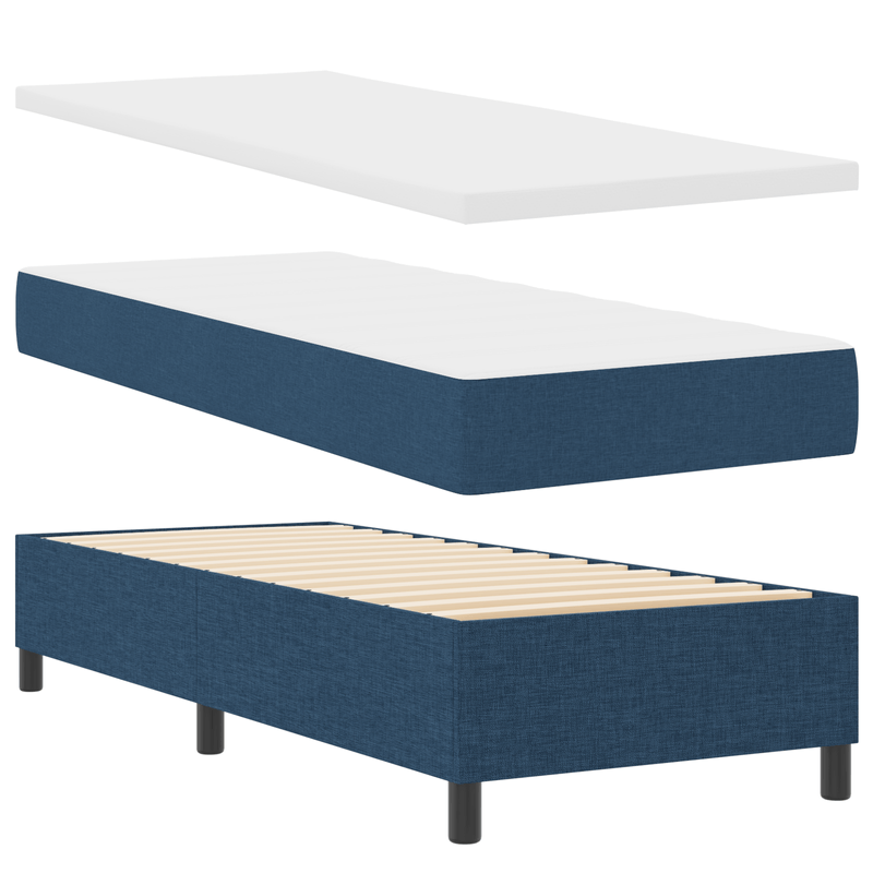 Casa si Gradina - Mobilier - Paturi si accesorii - Paturi - Pat box spring cu saltea, albastru, 80x200 cm, textil - Infinity.ro