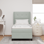 Casa si Gradina - Mobilier - Paturi si accesorii - Paturi - Pat box spring cu saltea, gri deschis, 80x200 cm, catifea - Infinity.ro