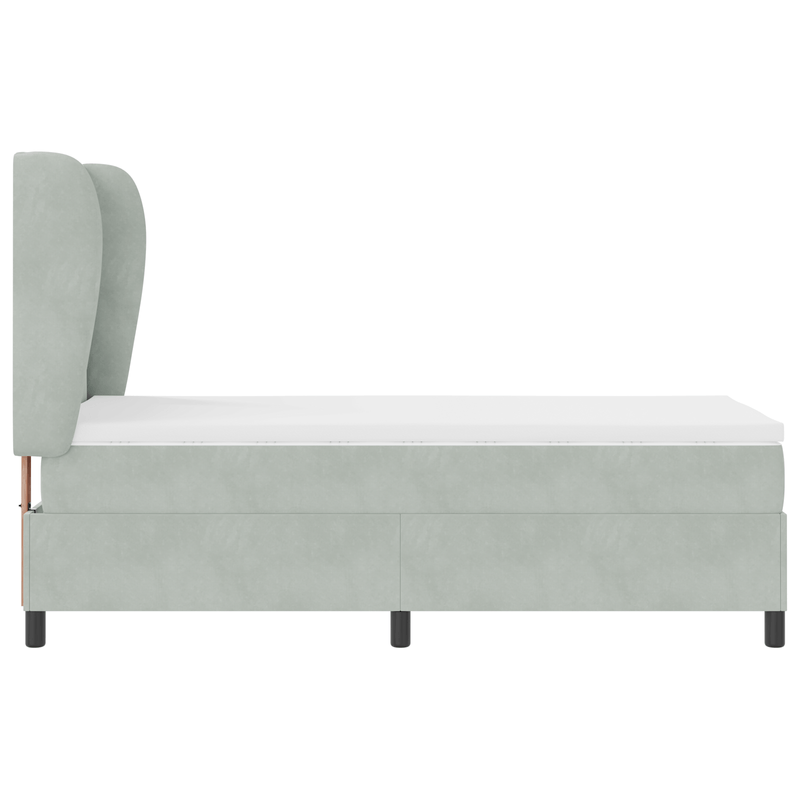 Casa si Gradina - Mobilier - Paturi si accesorii - Paturi - Pat box spring cu saltea, gri deschis, 80x200 cm, catifea - Infinity.ro
