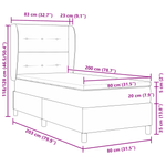 Casa si Gradina - Mobilier - Paturi si accesorii - Paturi - Pat box spring cu saltea, gri deschis, 80x200 cm, catifea - Infinity.ro