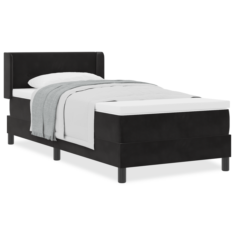 Casa si Gradina - Mobilier - Paturi si accesorii - Paturi - Pat box spring cu saltea, negru, 90x200 cm, catifea - Infinity.ro