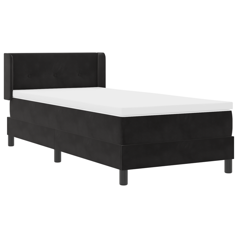 Casa si Gradina - Mobilier - Paturi si accesorii - Paturi - Pat box spring cu saltea, negru, 90x200 cm, catifea - Infinity.ro