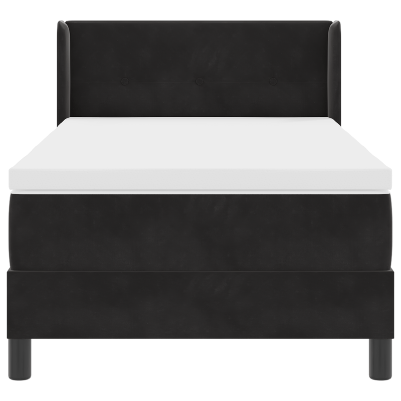 Casa si Gradina - Mobilier - Paturi si accesorii - Paturi - Pat box spring cu saltea, negru, 90x200 cm, catifea - Infinity.ro
