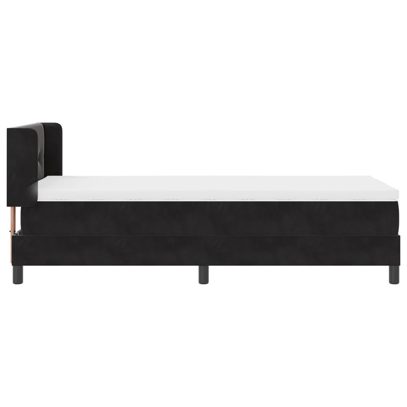 Casa si Gradina - Mobilier - Paturi si accesorii - Paturi - Pat box spring cu saltea, negru, 90x200 cm, catifea - Infinity.ro