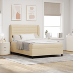 Casa si Gradina - Mobilier - Paturi si accesorii - Paturi - Pat Box Spring cu Saltea Crem 140x190 cm Fabrica - Infinity.ro