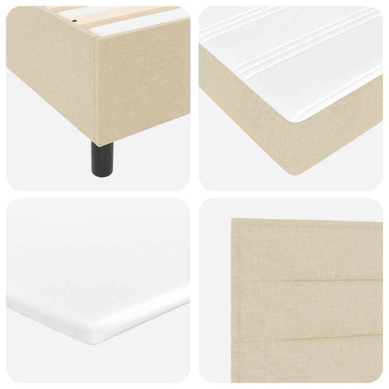 Casa si Gradina - Mobilier - Paturi si accesorii - Paturi - Pat Box Spring cu Saltea Crem 140x190 cm Fabrica - Infinity.ro