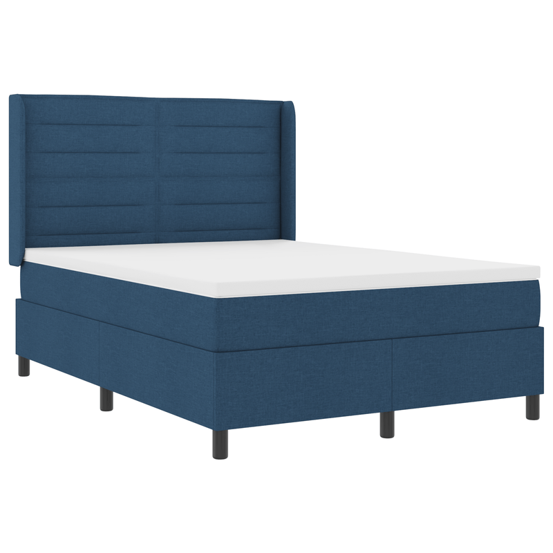 Casa si Gradina - Mobilier - Paturi si accesorii - Paturi - Pat box spring cu saltea, albastru, 140x190 cm, textil - Infinity.ro