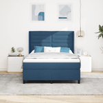 Casa si Gradina - Mobilier - Paturi si accesorii - Paturi - Pat box spring cu saltea, albastru, 140x190 cm, textil - Infinity.ro
