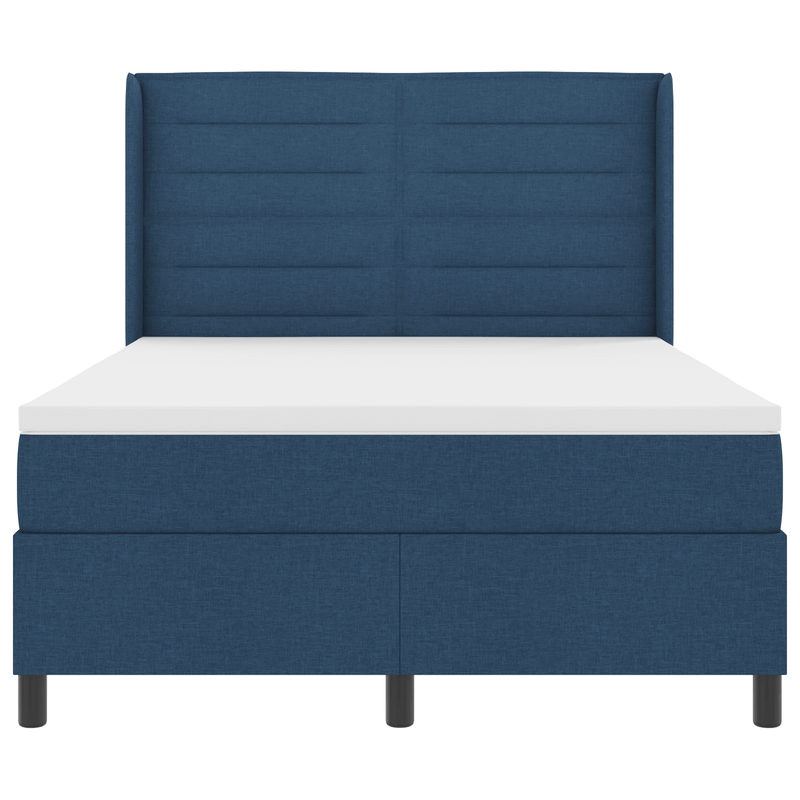 Casa si Gradina - Mobilier - Paturi si accesorii - Paturi - Pat box spring cu saltea, albastru, 140x190 cm, textil - Infinity.ro