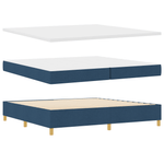 Casa si Gradina - Mobilier - Paturi si accesorii - Paturi - Pat box spring cu saltea, albastru, 200x200 cm, textil - Infinity.ro