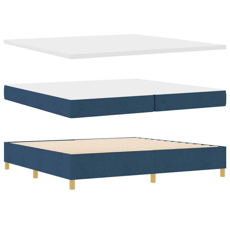 Casa si Gradina - Mobilier - Paturi si accesorii - Paturi - Pat box spring cu saltea, albastru, 200x200 cm, textil - Infinity.ro