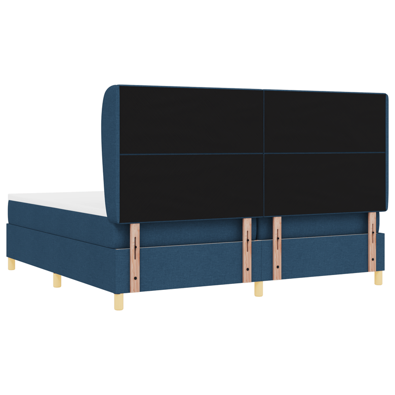 Casa si Gradina - Mobilier - Paturi si accesorii - Paturi - Pat box spring cu saltea, albastru, 200x200 cm, textil - Infinity.ro