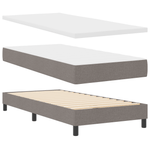 Casa si Gradina - Mobilier - Paturi si accesorii - Paturi - Pat cu Box Spring  cu saltea gri taupe 90x190 cm tesatura - Infinity.ro