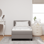 Casa si Gradina - Mobilier - Paturi si accesorii - Paturi - Pat cu Box Spring  cu saltea gri taupe 90x190 cm tesatura - Infinity.ro