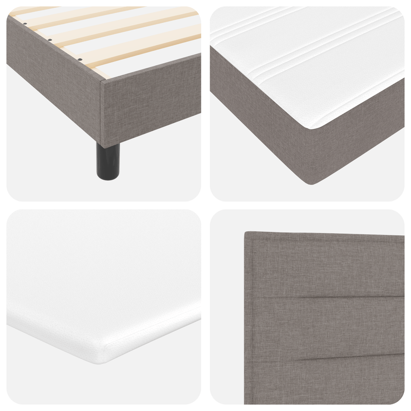 Casa si Gradina - Mobilier - Paturi si accesorii - Paturi - Pat cu Box Spring  cu saltea gri taupe 90x190 cm tesatura - Infinity.ro