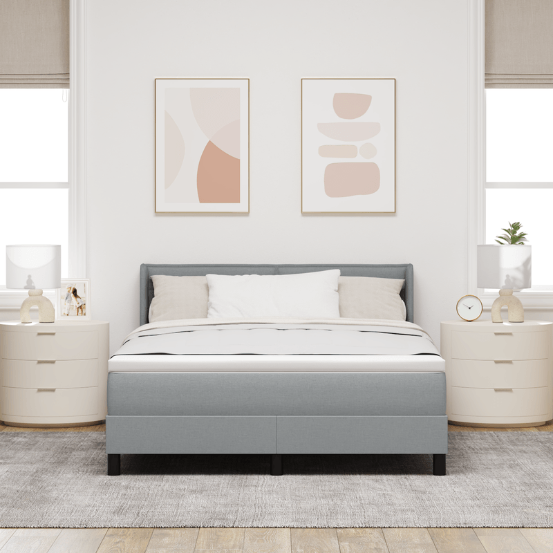 Casa si Gradina - Mobilier - Paturi si accesorii - Paturi - Pat cu Somiera  cu Saltea Gri Deschis 160x200 cm Material - Infinity.ro
