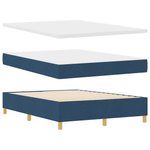 Casa si Gradina - Mobilier - Paturi si accesorii - Paturi - Pat box spring cu saltea, albastru, 140x190 cm, textil - Infinity.ro