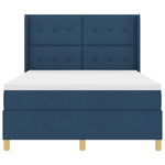 Casa si Gradina - Mobilier - Paturi si accesorii - Paturi - Pat box spring cu saltea, albastru, 140x190 cm, textil - Infinity.ro