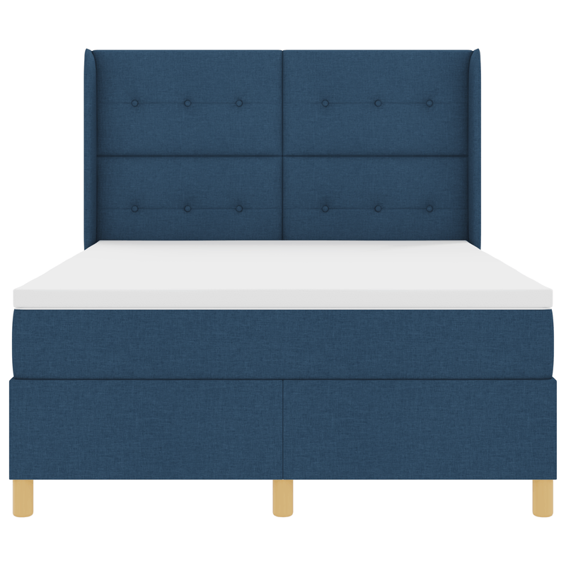 Casa si Gradina - Mobilier - Paturi si accesorii - Paturi - Pat box spring cu saltea, albastru, 140x190 cm, textil - Infinity.ro