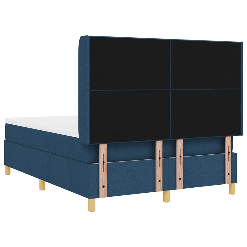 Casa si Gradina - Mobilier - Paturi si accesorii - Paturi - Pat box spring cu saltea, albastru, 140x190 cm, textil - Infinity.ro