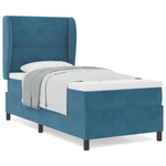 Casa si Gradina - Mobilier - Paturi si accesorii - Paturi - Pat box spring cu saltea, albastru inchis, 90x200 cm, catifea - Infinity.ro