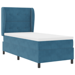 Casa si Gradina - Mobilier - Paturi si accesorii - Paturi - Pat box spring cu saltea, albastru inchis, 90x200 cm, catifea - Infinity.ro