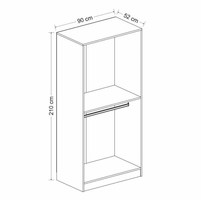 Casa si Gradina - Mobilier - Dulapuri si sifoniere - Sifoniere - Sifonier, Hanah Home, pal melaminat, alb, 90x52x210 cm - Infinity.ro