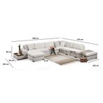 Casa si Gradina - Mobilier - Canapele si coltare - Coltare - Coltar, Atelier Del Sofa, lemn de fag si pal, alb, 374x428x95 cm - Infinity.ro