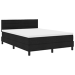 Casa si Gradina - Mobilier - Paturi si accesorii - Paturi - Pat cu Arcuri cu Saltea & LED Negru 140x200 cm Tesatura - Infinity.ro