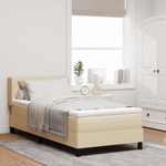 Casa si Gradina - Mobilier - Paturi si accesorii - Paturi - Pat Box Spring  cu Saltea Crem 100x200 cm Fabrica - Infinity.ro