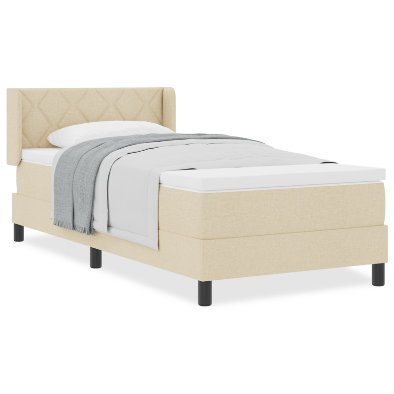 Casa si Gradina - Mobilier - Paturi si accesorii - Paturi - Pat Box Spring  cu Saltea Crem 100x200 cm Fabrica - Infinity.ro